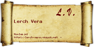 Lerch Vera névjegykártya